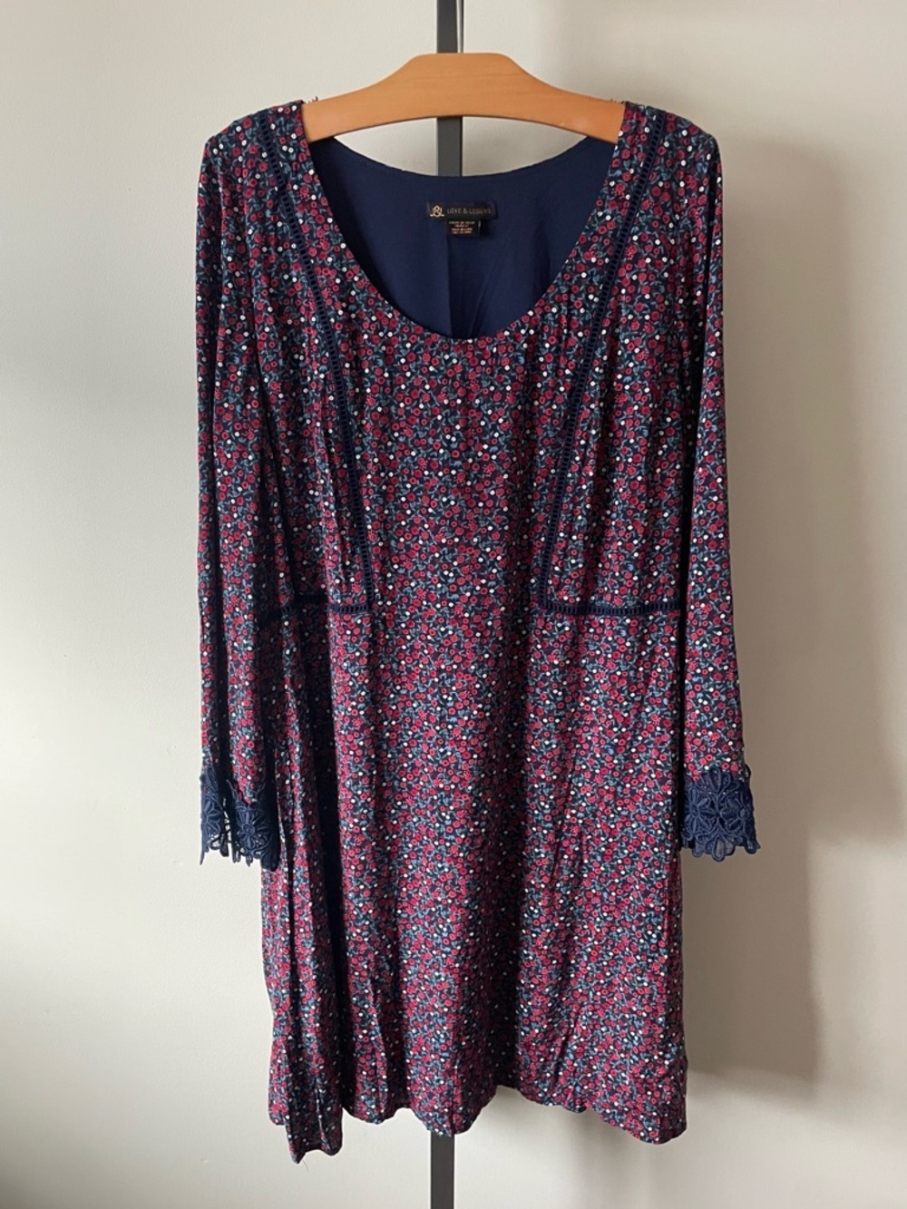 Love & Legend Ditsy Floral Crochet Lace Midi Dress Cottagecore Plus Size 18